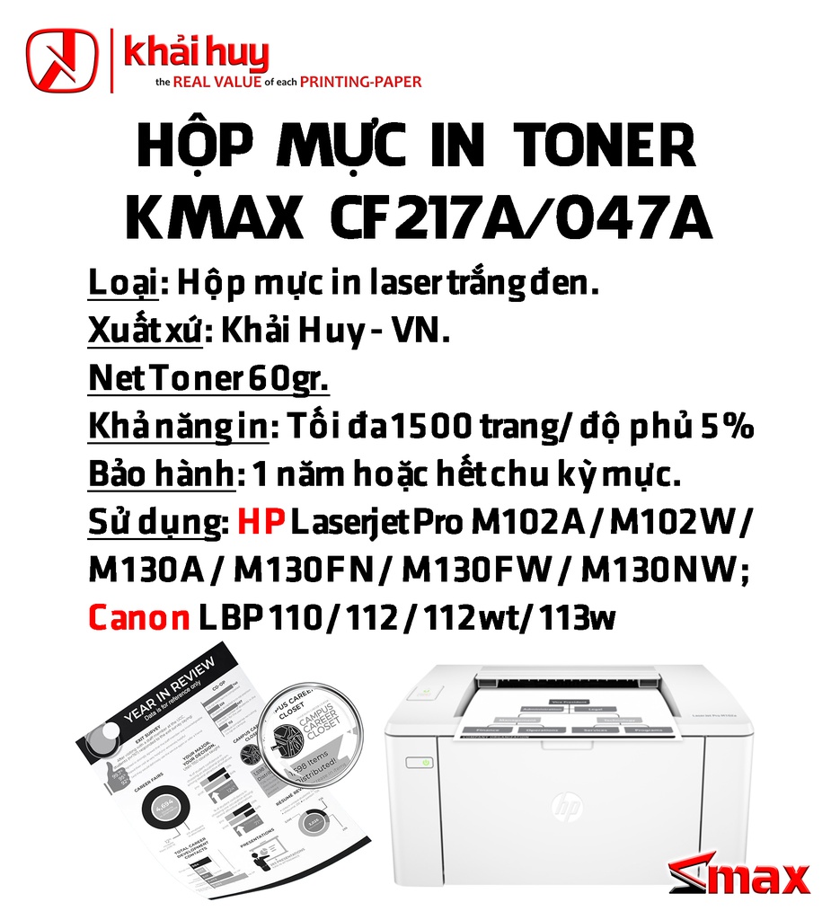 HỘP MỰC IN TONER KMAX CF217A/ 047A