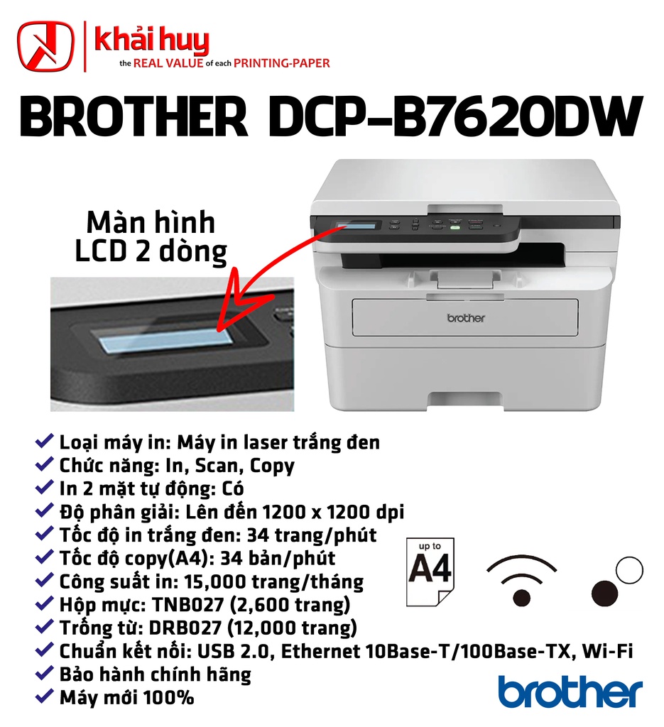 MÁY IN LASER BROTHER DCP-B7620DW