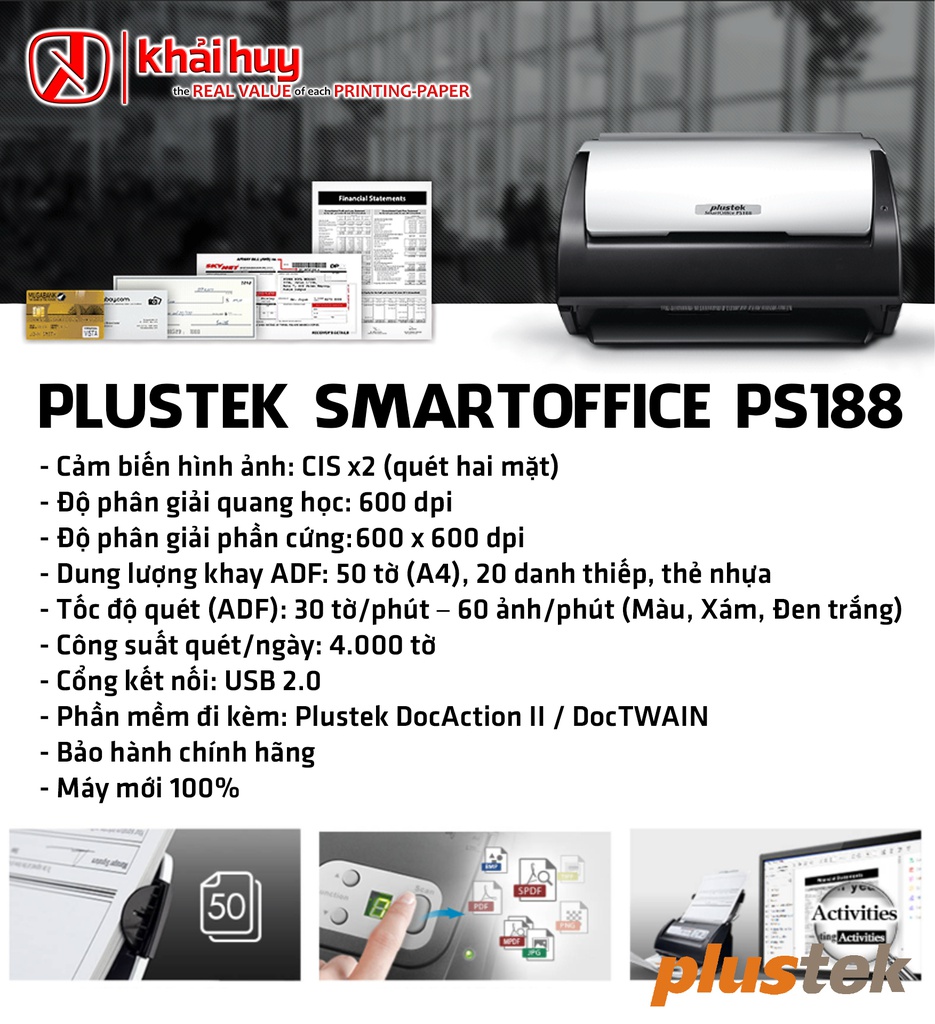 MÁY QUÉT PLUSTEK SMARTOFFICE PS188