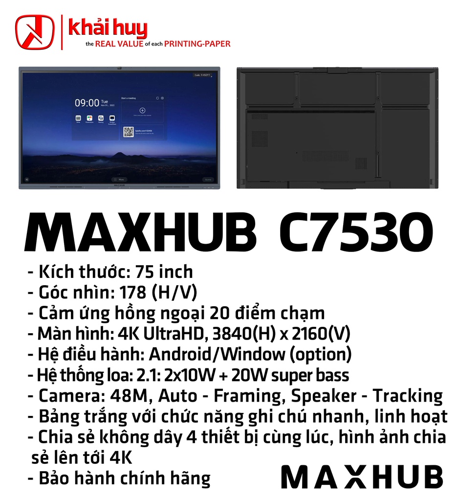 MÀN HÌNH TƯƠNG TÁC DOANH NGHIỆP MAXHUB C7530