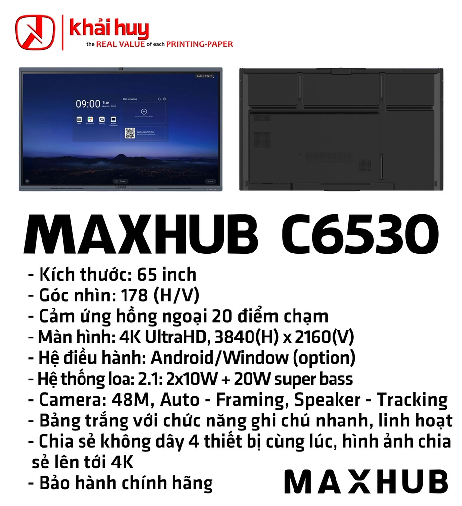 MÀN HÌNH TƯƠNG TÁC DOANH NGHIỆP MAXHUB C6530