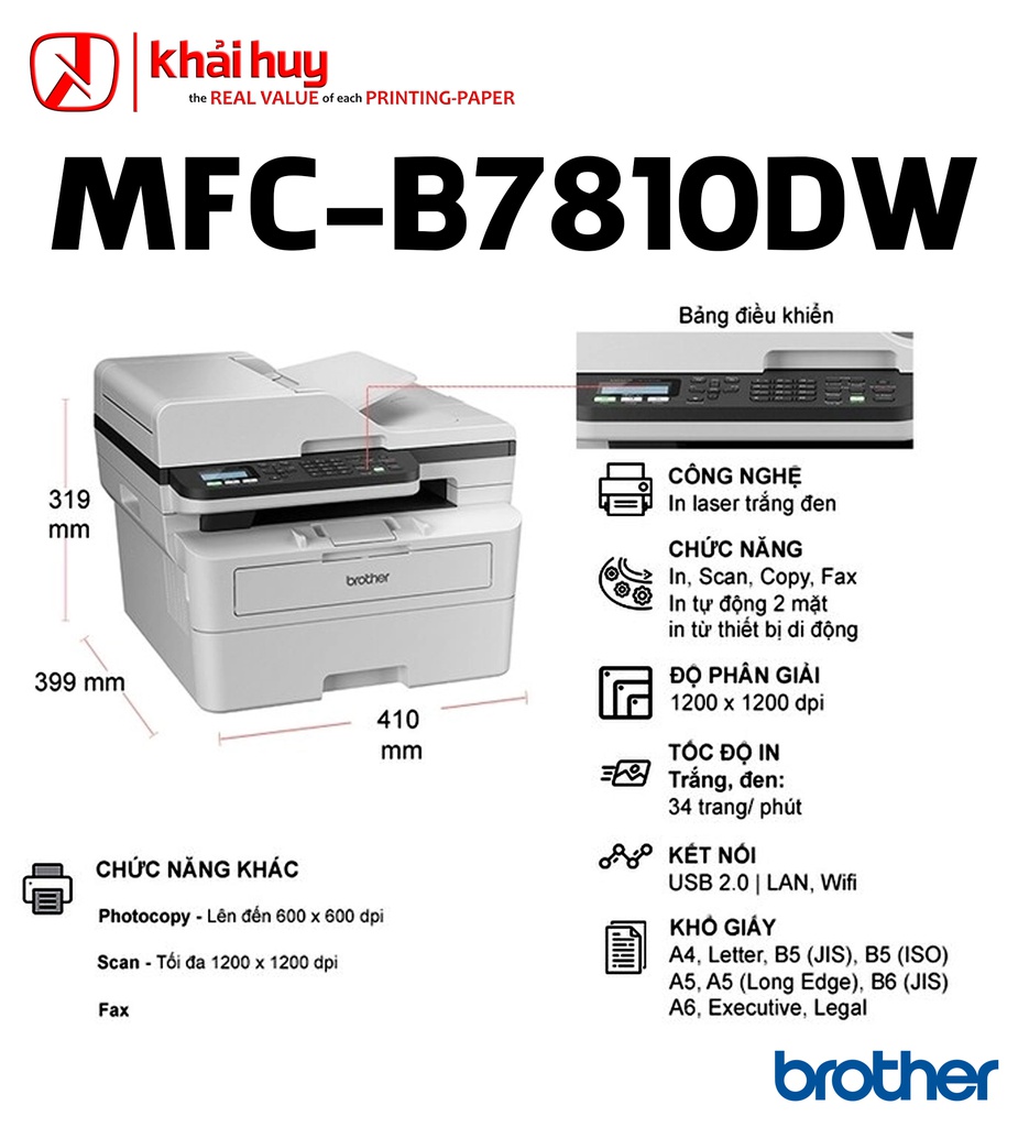 MÁY IN LASER BROTHER MFC-B7810DW