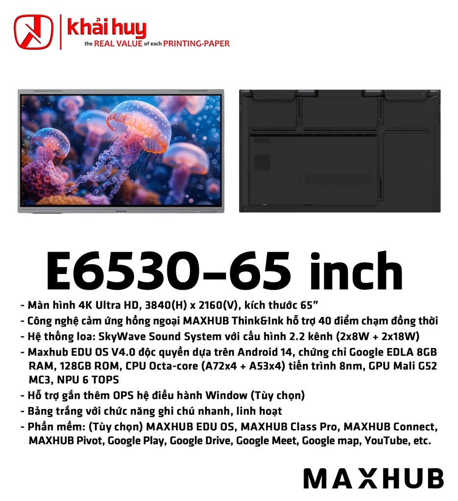MÀN HÌNH TƯƠNG TÁC GIÁO DỤC MAXHUB E6530