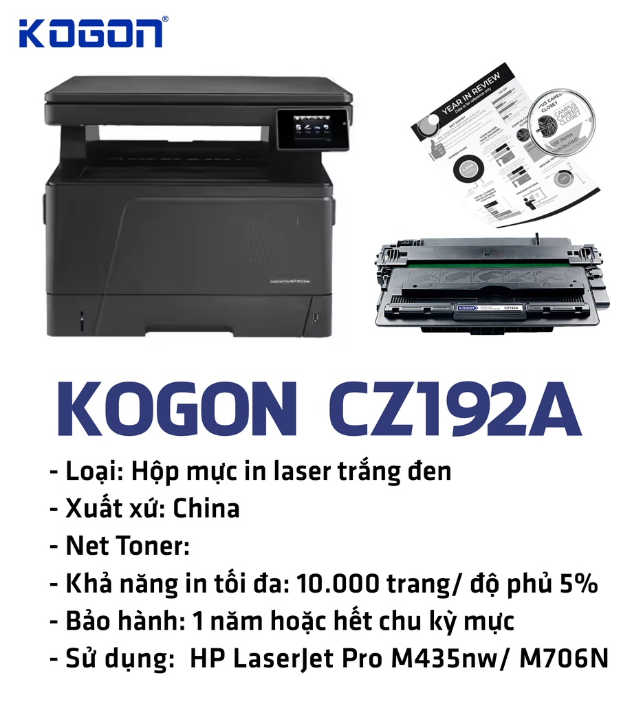 HỘP MỰC IN LASER KOGON CZ192A