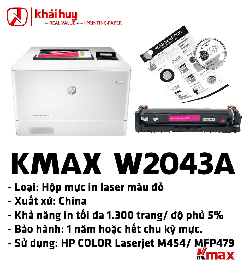 HỘP MỰC IN LASER KMAX W2043A (CÓ CHIP)