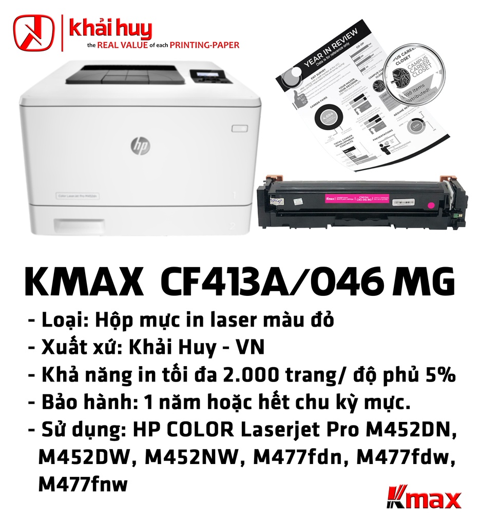 HỘP MỰC IN LASER KMAX CF413A/ 046M