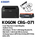 HỘP MỰC IN LASER KOGON CRG-071 (KHÔNG CHIP)