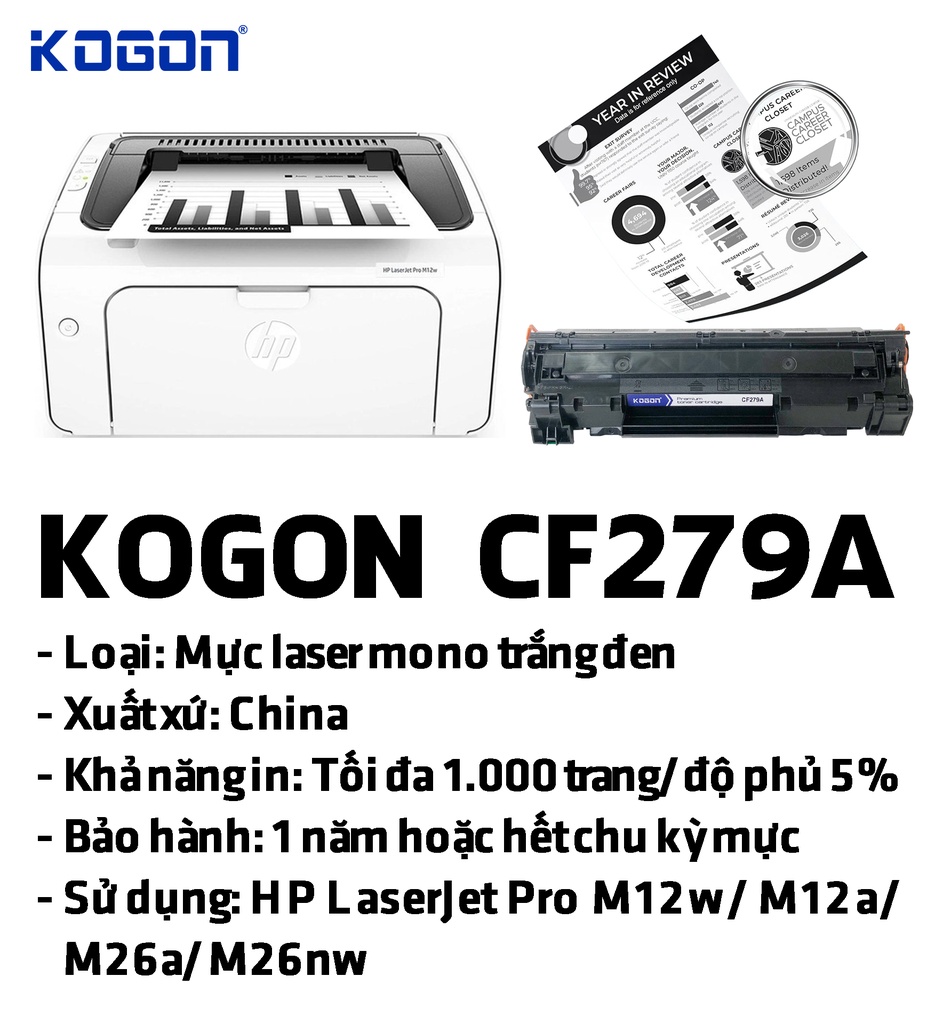 HỘP MỰC IN LASER KOGON CF279A