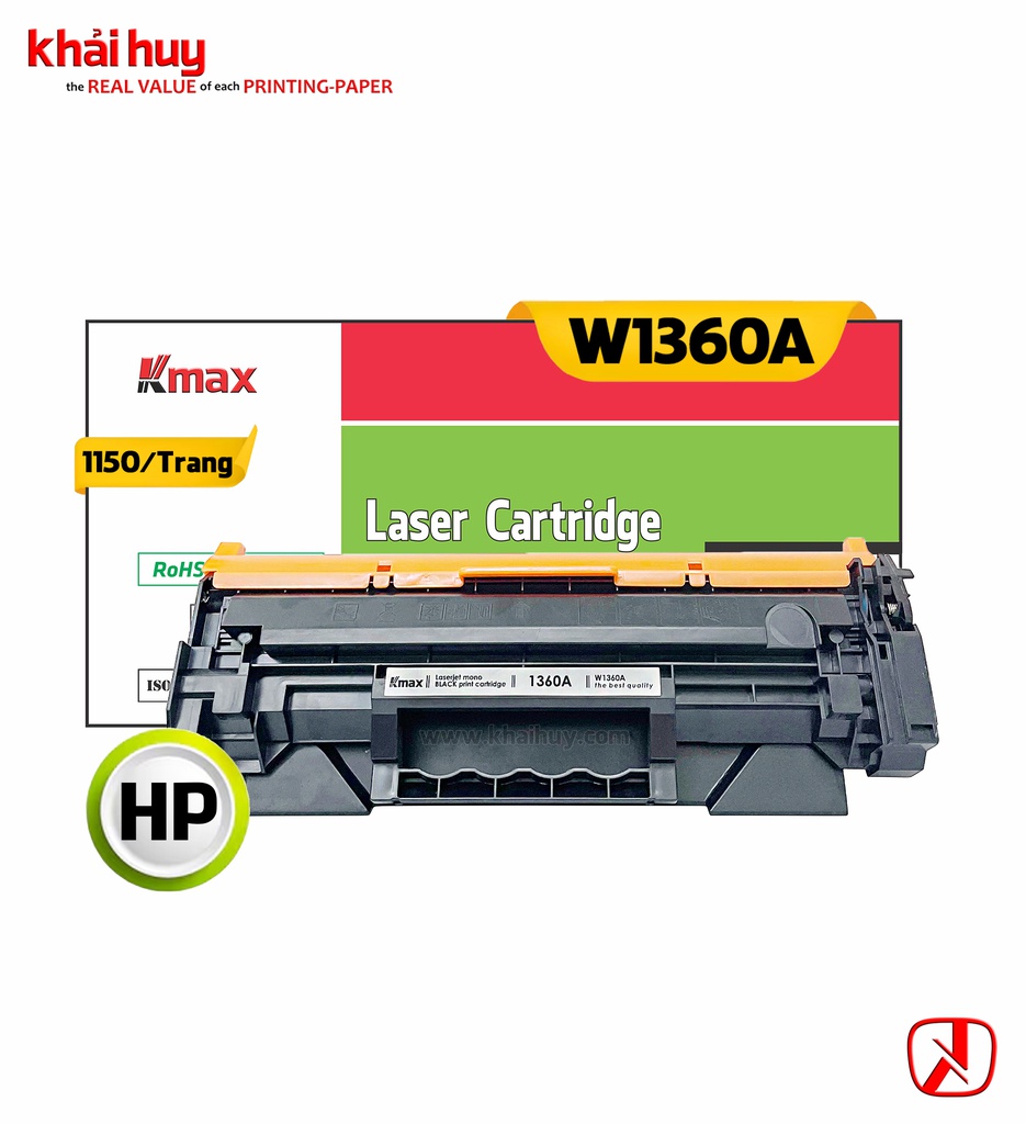 Hộp mực in laser KMAX W1360A (1.15K, black, không chíp) - Dùng cho máy Pro 211d/ 236d/ 208dw