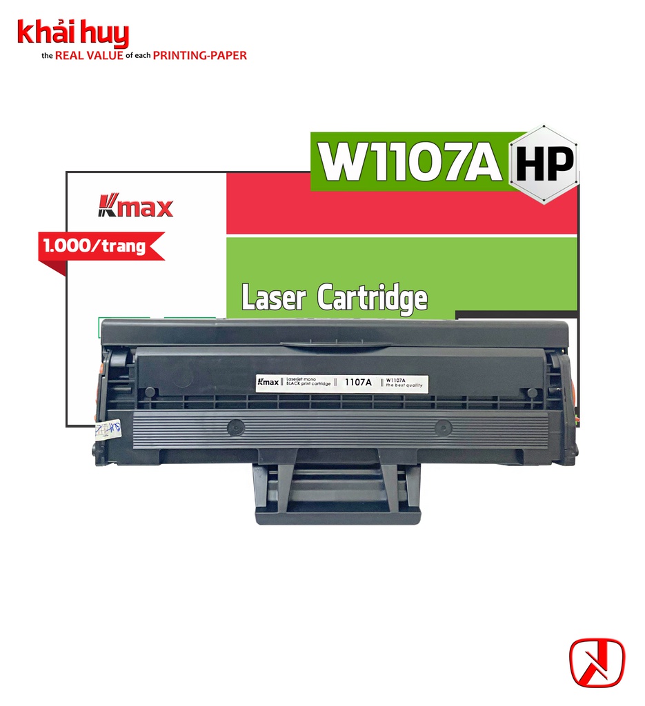 Hộp mực in laser KMAX W1107A (1K, black, có chíp) - Dùng cho máy 107a/ MFP 135a/ 137fnw