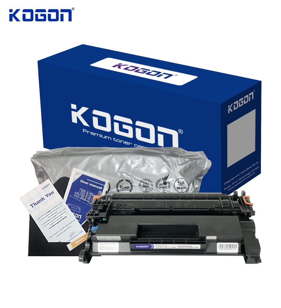 Hộp mực in laser KOGON W1480A/W1490A/CRG-070 (3K, black, không chíp) - Dùng cho máy LBP 243dw/ 246dw