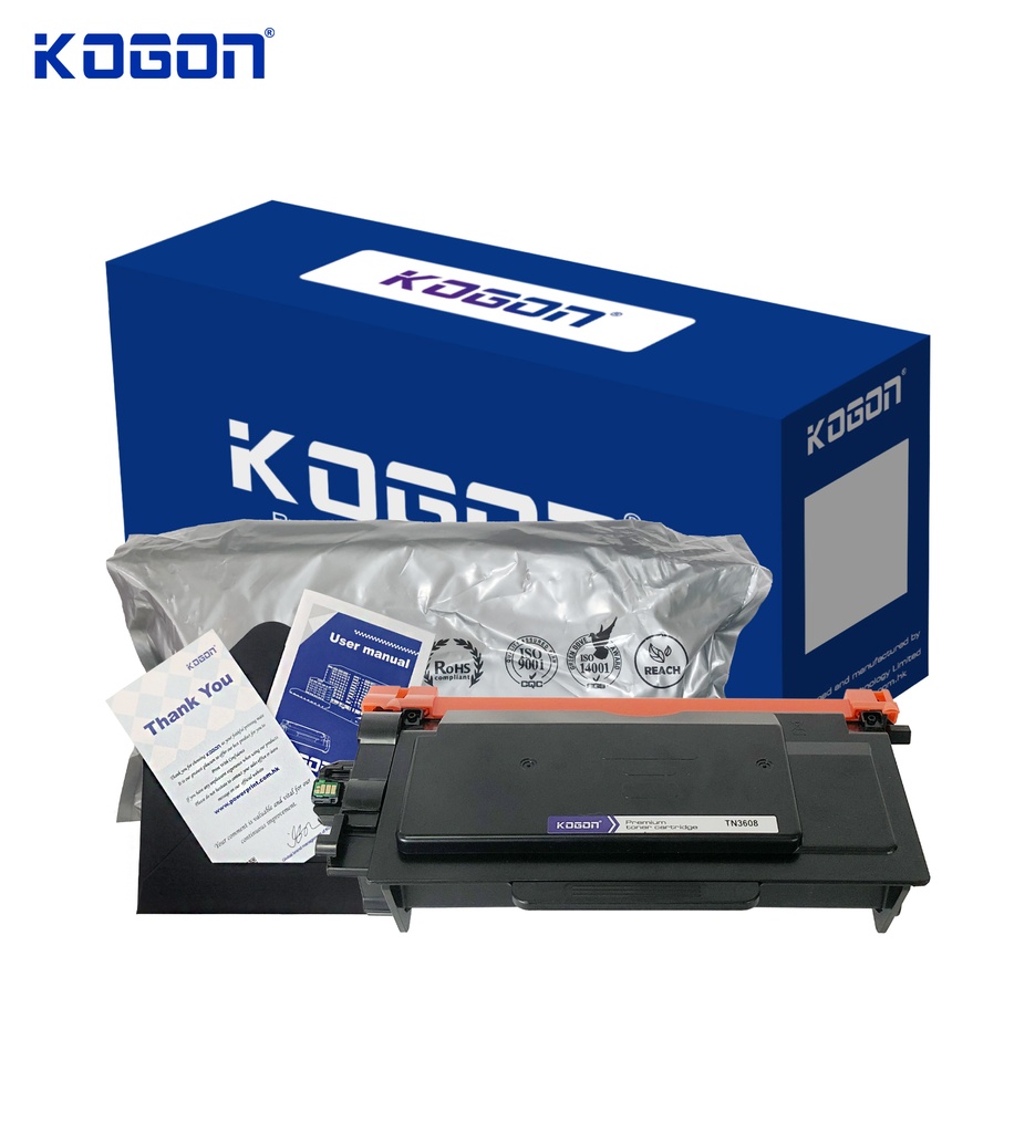 Hộp mực in laser KOGON TN3608 (3K, black, có chíp) - Dùng cho máy DCP L-5510dn/ 5710dn/ 6915dw