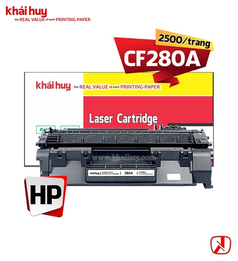 [HMUCLSR1551/93] Hộp mực in laser KHẢI HUY CF280A (2.5K, black, có chíp) - Dùng cho máy Pro M401/ M425dn
