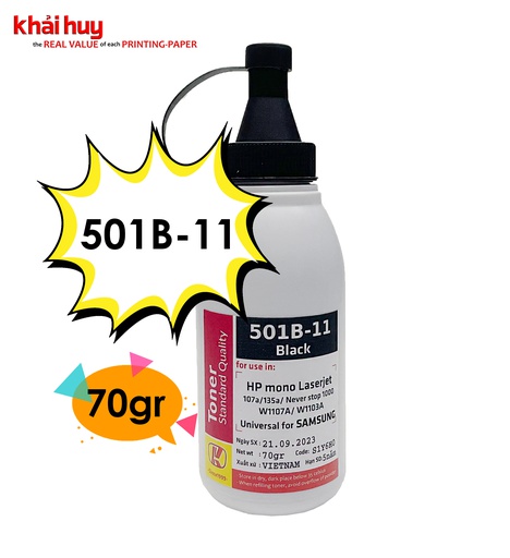 [MNAPLSR1551/36] Mực nạp laser KMAX 501BLK-11 (70gr, black, không từ) - Dùng cho hộp mực máy in 107a/ 135a/ 1000a