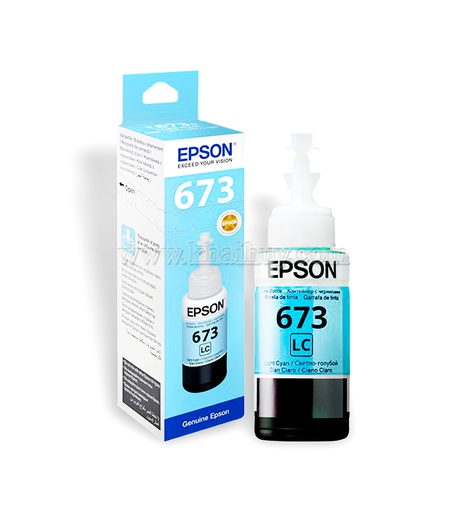 [MNAPPHU1561/61] Mực nạp nước EPSON 673LC-C13T673500 (70ml, light cyan, chính hãng) - Dùng cho hộp mực máy in phun L800/ L805/ L850