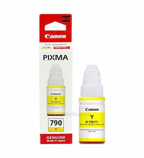 [MNAPPHU1561/69] Mực nạp nước CANON GI790Y-0674C001AA (70ml, yellow, chính hãng) - Dùng cho hộp mực máy in phun G1000/ G1010/ G2000