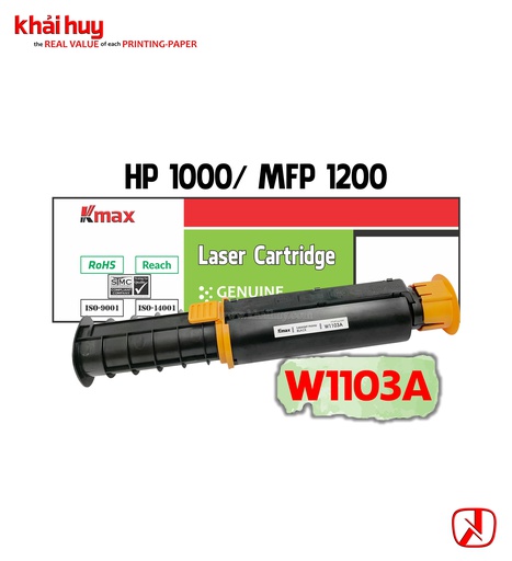 [HMUCLSR1551/45] Hộp mực in laser KMAX W1103A (2.5K, black, có chíp) - Dùng cho máy Neverstop 1000/ MFP 1200
