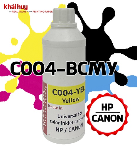 [MNAPPHU1561/32] Mực nạp nước KMAX C04YEL-03 (100ml, yellow, dyeUV) - Dùng cho hộp mực máy in phun G1010/ G2010/ G3010