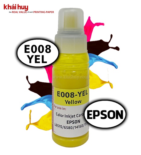 [MNAPPHU1561/96] Mực nạp nước KMAX E008YEL-03 (70ml, yellow, dyeUV) - Dùng cho hộp mực máy in phun L6570/ 6580