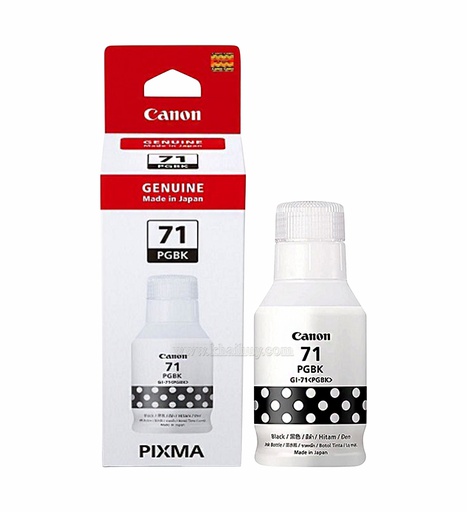 [MNAPPHU1561/71] Mực nạp nước CANON GI71PGBK-4531C001AA (135ml, black, chính hãng) - Dùng cho hộp mực máy in phun G1000/ G1010/ G2000