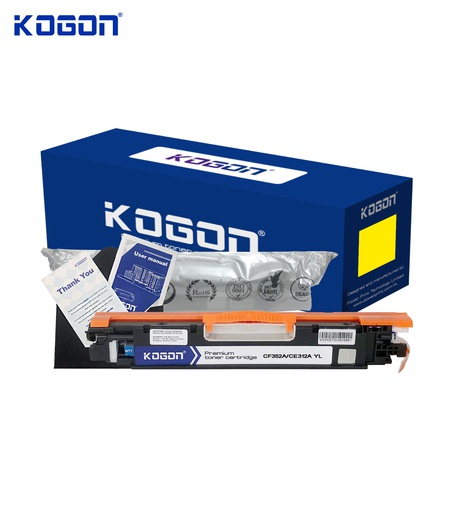 [HMUCLSR1561/329] Hộp mực in laser KOGON CF352A/CE312A Universal (1K, yellow, có chíp) - Dùng cho máy Color Pro MFP 176P/ Cp1025/ M275nw